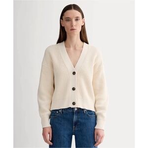 Everlane The Boxy Cardigan in Everyday Cotton color Canvas size Large